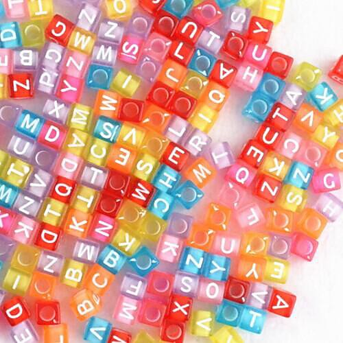 

DIY Rainbow Color Loom Style Rubber Accessories Letters Beads,1Box