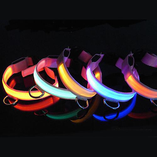 

Cat Dog Collar Light Up Collar Nylon White Yellow Red Blue Pink