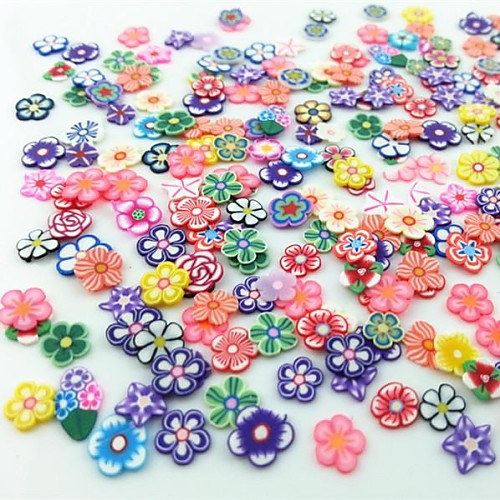 

300pcs mixed style fimo slice flower series nail art decoration