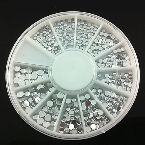 

4 size 300pcs silver acrylic rhinestones nail art decorations