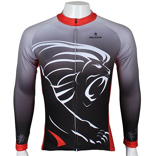 

ILPALADINO Men's Long Sleeve Cycling Jersey Winter Animal Cartoon Lion Bike Jersey Top Mountain Bike MTB Road Bike Cycling Breathable Quick Dry Ultraviolet Resistant Sports Clothing Apparel