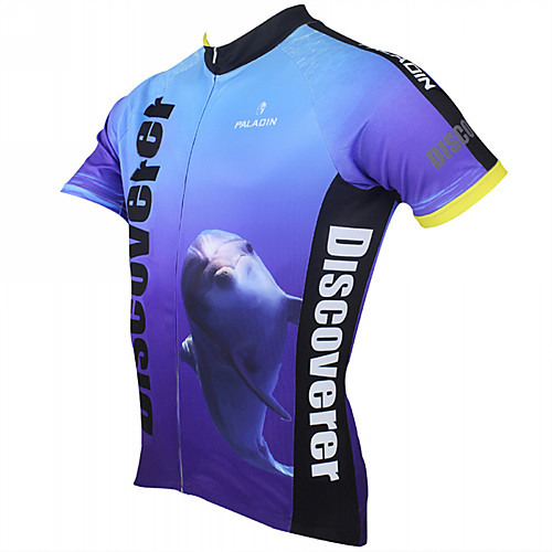 

ILPALADINO Men's Short Sleeve Cycling Jersey Polyester Bike Jersey Top Mountain Bike MTB Road Bike Cycling Breathable Quick Dry Ultraviolet Resistant Sports Clothing Apparel