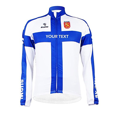

Customized Cycling Clothing Men's Women's Long Sleeve Cycling Jersey Finland National Flag Bike Jersey Breathable Waterproof Zipper Reflective Strips Polyester / High Elasticity / Mountain Bike MTB