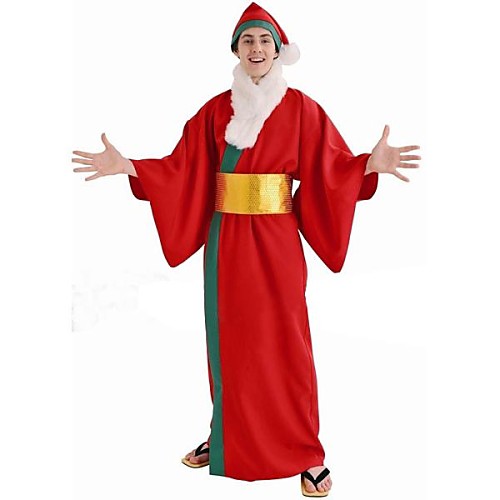 

Santa Suit Cosplay Costume Men's Christmas Festival / Holiday Polyester Men's Easy Carnival Costumes / Belt / Kimono Coat / Hat / Belt / Kimono Coat