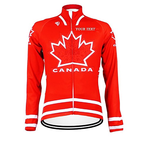 

Customized Cycling Clothing Men's Women's Long Sleeve Cycling Jersey Canada National Flag Bike Jersey Breathable Waterproof Zipper Reflective Strips Polyester / High Elasticity / Mountain Bike MTB