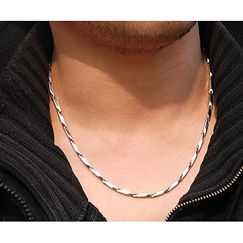 

Chain Necklace Ladies Stainless Steel Titanium Steel Silver Necklace Jewelry 1pc For Wedding Party Daily Casual