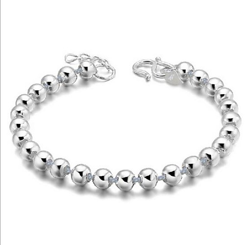 

Women's Bead Bracelet Ladies Unique Design Fashion Sterling Silver Bracelet Jewelry Silver For Wedding Party Daily Casual