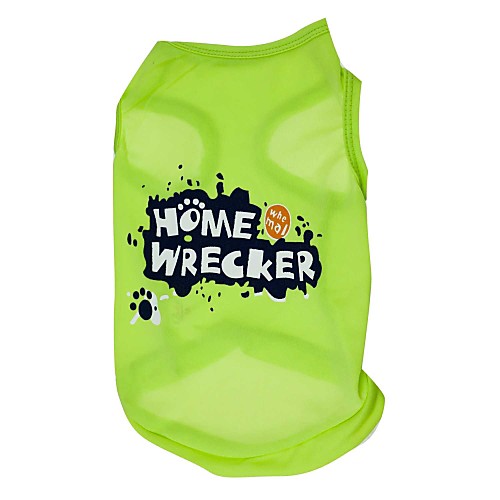 

Cat Dog Shirt / T-Shirt Dog Clothes Green Costume Terylene Letter & Number XS S M L