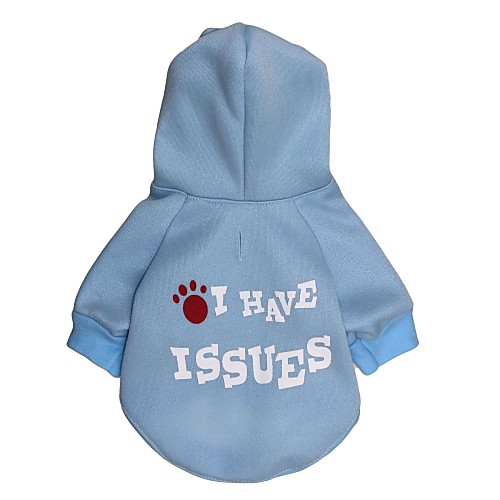 

Cat Dog Hoodie Puppy Clothes Letter & Number Winter Dog Clothes Puppy Clothes Dog Outfits Light Blue Costume for Girl and Boy Dog Terylene XS S M L