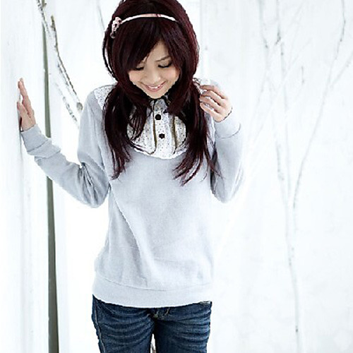 

Women's Sweater Dot Classic Style Long Sleeve Daily Wear Tops Light gray