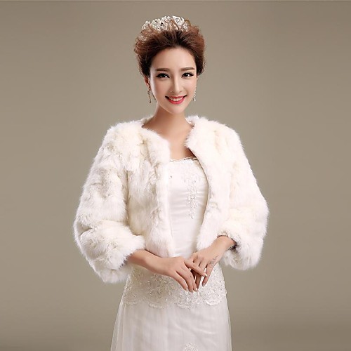

Winter Coats Jackets Soild Faux Fur Wedding Party Evening Wedding Special Occasion Wraps Fur Wraps Fur Coats With Smooth Fur Faux Fur Shawl