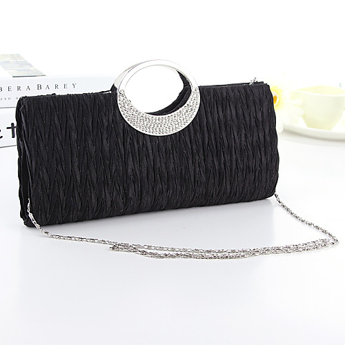 

Women's Crystal / Rhinestone Silk Evening Bag Black / White / Fuchsia
