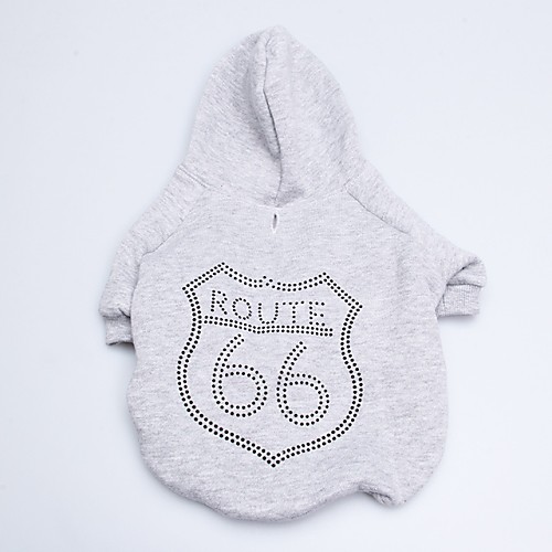 

Dog Hoodie Letter & Number Casual / Daily Sports Winter Dog Clothes Puppy Clothes Dog Outfits Gray Costume for Girl and Boy Dog Cotton XS S M L