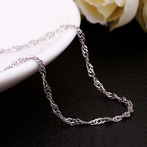 

Dookie Chain Party Sterling Silver Platinum Plated Silver White Silver Necklace Jewelry For
