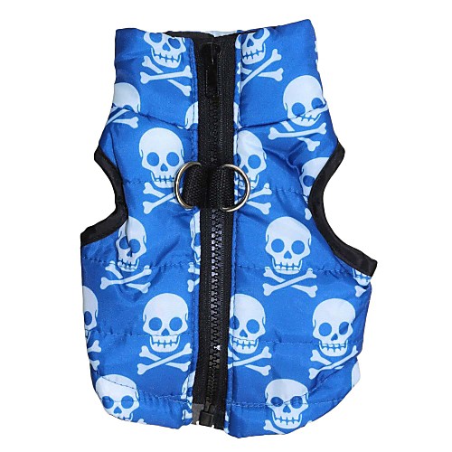 

Cat Dog Coat Vest Puppy Clothes Skull Keep Warm Outdoor Winter Dog Clothes Puppy Clothes Dog Outfits Breathable Blue Costume for Girl and Boy Dog Terylene XS S M L