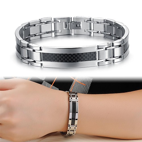 

Men's Ladies Unique Design Fashion Titanium Steel Bracelet Jewelry Silver For Christmas Gifts Wedding Party Daily Casual