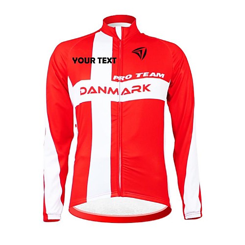 

Customized Cycling Clothing Men's Women's Long Sleeve Cycling Jersey Denmark National Flag Bike Jersey Breathable Waterproof Zipper Reflective Strips Polyester / High Elasticity / Mountain Bike MTB