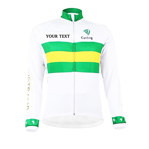 

Customized Cycling Clothing Men's Women's Long Sleeve Cycling Jersey Australia National Flag Bike Jersey Thermal / Warm Fleece Lining Breathable Waterproof Zipper Reflective Strips Winter Polyester
