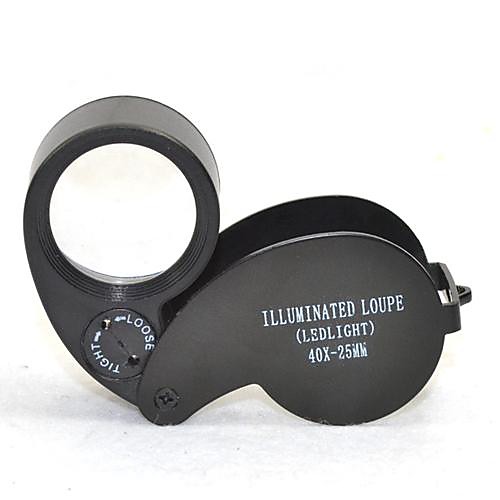 

High Definition LED 40 25 mm Magnifiers / Magnifier Glasses Metal