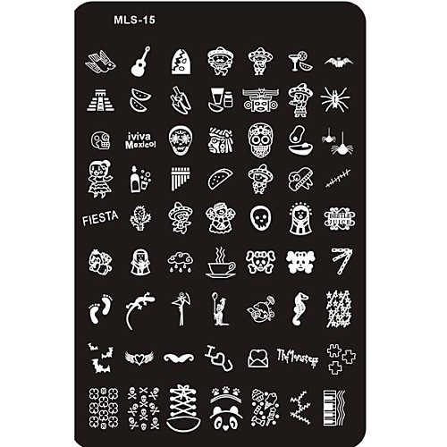 

1 Metal False Nails Lovely Abstract Cartoon Wedding for Finger Toe / Stamping Plate
