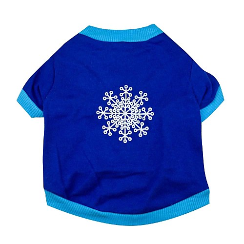 

Cat Dog Shirt / T-Shirt Puppy Clothes Snowflake Dog Clothes Puppy Clothes Dog Outfits Blue Costume for Girl and Boy Dog Cotton XS S M L