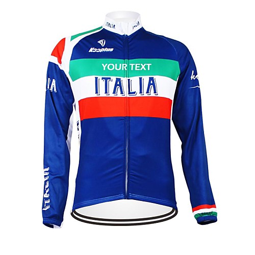 

Customized Cycling Clothing Men's Women's Long Sleeve Cycling Jersey Italy National Flag Bike Jersey Thermal / Warm Fleece Lining Breathable Waterproof Zipper Reflective Strips Winter Fleece