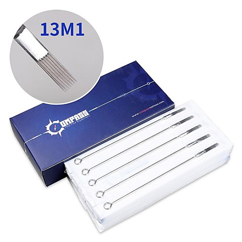 

50 pcs Compass Disposable Sterile Tattoo Needles J-13M1