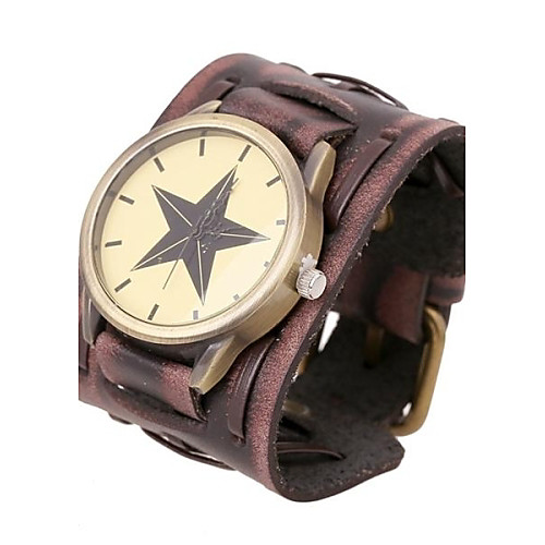 

Unisex's Fashion Retro Wide Leather Personality Leather Bracelet Watch