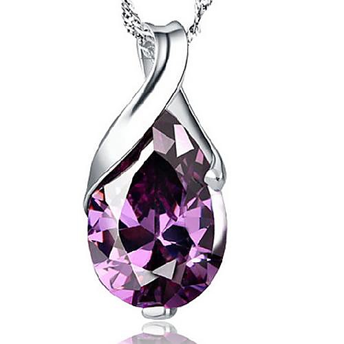 

925 Natural Brazil Amethyst Water Drop Tears Of Angel Pendant