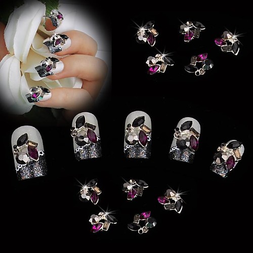 

10 pcs Metal Nail Art Kits & Accessories Flower Classic Wedding Daily Nail Jewelry for Finger Toe