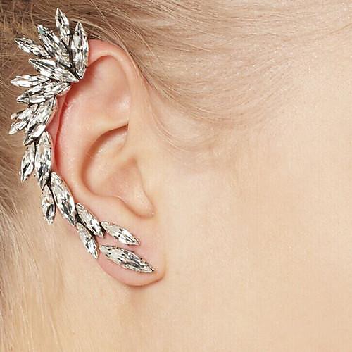 

Synthetic Diamond Clip on Earring Climber Earrings cuff Ladies European Rhinestone Earrings Jewelry Silver For Daily Casual