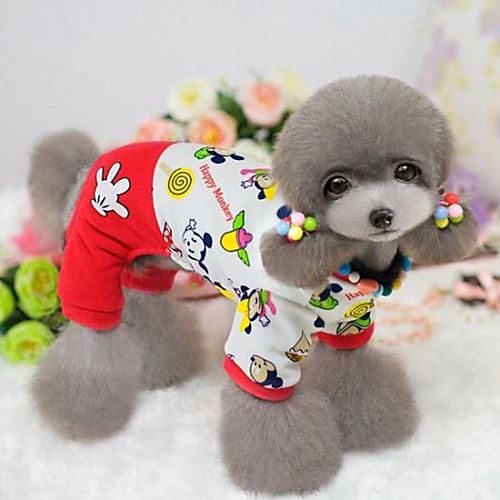 

Dog Jumpsuit Pants Puppy Clothes Cartoon Winter Dog Clothes Puppy Clothes Dog Outfits Warm Red Blue Costume for Girl and Boy Dog Cotton XS S M L XL