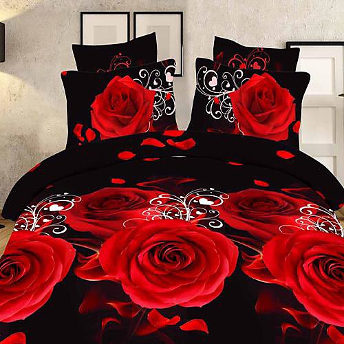 

Duvet Cover Sets 3D Polyester Reactive Print 4 PieceBedding Sets / 400 / 4pcs (1 Duvet Cover, 1 Flat Sheet, 2 Shams)