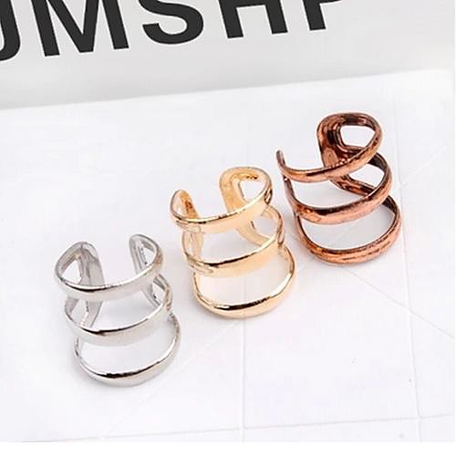 

Women's Ear Cuff Huggie Earrings Hollow Out Cheap Ladies Vintage Simple Style Earrings Jewelry Silver / Bronze / Golden For Wedding Party Daily Casual