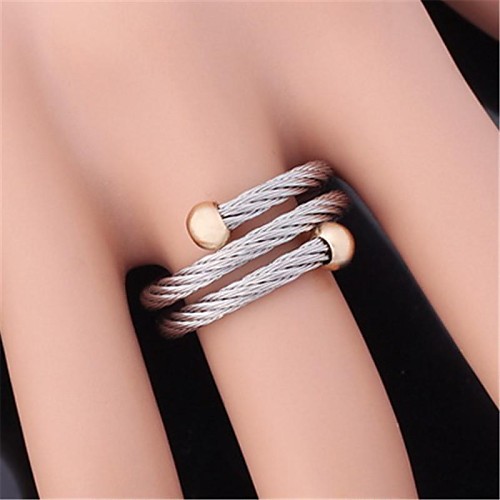 

Women's Statement Ring wrap ring Stainless Steel Gold Plated Circle Ladies Wedding Party Jewelry Adjustable