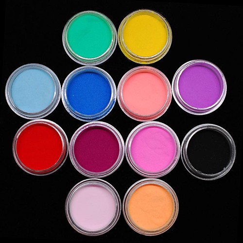 

12pcs colors sculpture colored acrylic power nail art decoration