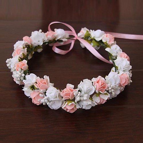 

Rubber / Satin Flowers / Headwear / Wreaths with Floral 1pc Wedding / Special Occasion / Outdoor Headpiece
