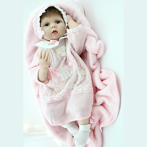 

22 inch Reborn Doll Baby Reborn Baby Doll Newborn lifelike Handmade Non Toxic Silicone Vinyl 22 with Clothes and Accessories for Girls' Birthday and Festival Gifts / Kid's