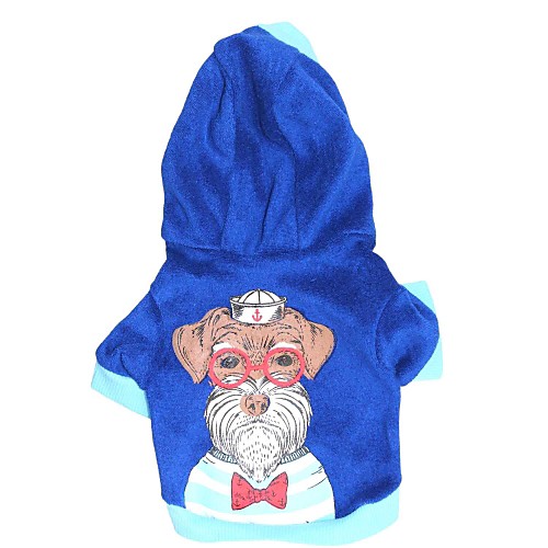 

Cat Dog Hoodie Letter & Number Winter Dog Clothes Puppy Clothes Dog Outfits Blue Costume for Girl and Boy Dog Cotton XS S M L