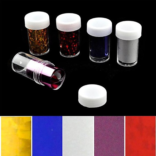 

5PCS Laser Foil Nail Decorations Starry Nail Stickers (150x4x0.1cm)