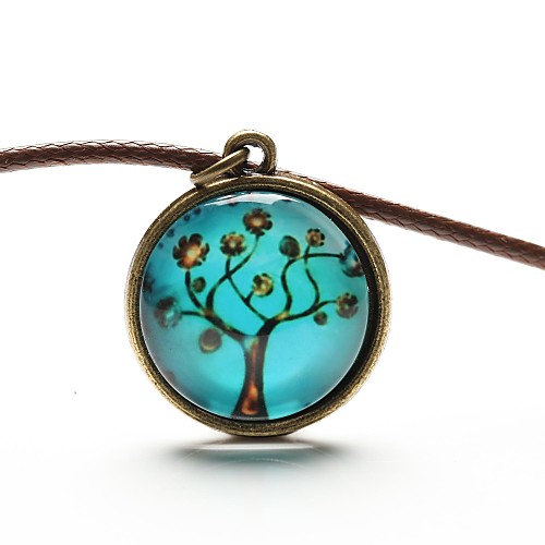 

Women's Pendant Necklace life Tree Ladies Fashion Synthetic Gemstones Leather Resin Blue Necklace Jewelry For Daily Casual Sports