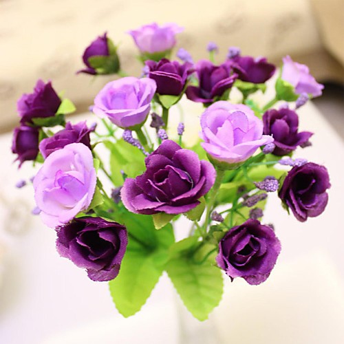 

7.9L Set of 1 Noble 21 Heads Multicolor Diamond Roses Silk Cloth Flowers
