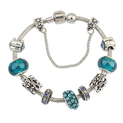 

Women's Charm Bracelet Ladies Unique Design European Fashion Rhinestone Bracelet Jewelry Silver-Blue For Christmas Gifts