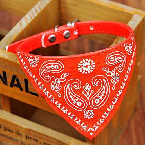 

Dog Collar Collar Bandana Adjustable / Retractable Bandanas PU Leather Red Pink
