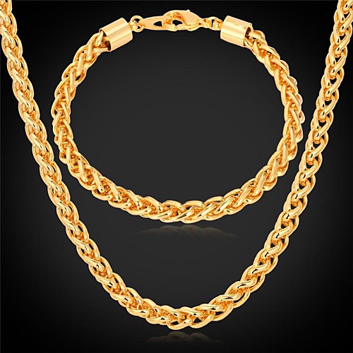 

Ladies Elegant Dubai Gold Plated Earrings Jewelry Golden For Wedding Party Daily Casual Sports / Necklace / Bracelets & Bangles