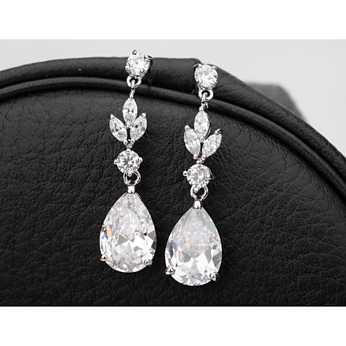 

Women's White Cubic Zirconia Drop Earrings Cubic Zirconia Earrings Jewelry White For 1pc