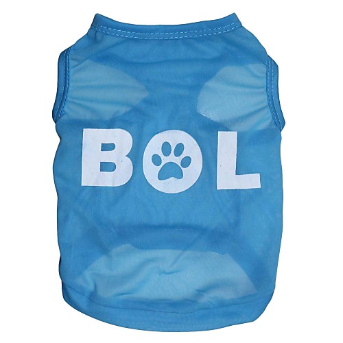 

Cat Dog Shirt / T-Shirt Letter & Number Dog Clothes Puppy Clothes Dog Outfits Blue Costume for Girl and Boy Dog Terylene XS S M L