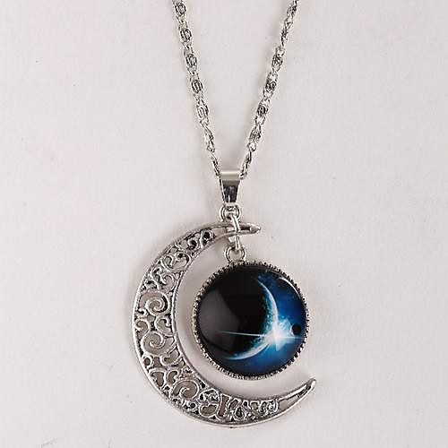 

Women's Pendant Necklace Galaxy Crescent Moon i love you to the moon and back Cheap Magic Stylish Simple Dangling Alloy Silver Necklace Jewelry For Gift Causal Daily Holiday