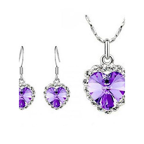 

Valentine's day gifts heart-shaped earrings suit collar bone chain (1 set)