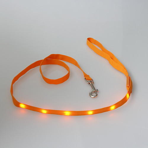 

Cat Dog Leash LED Lights Nylon Yellow Orange Green